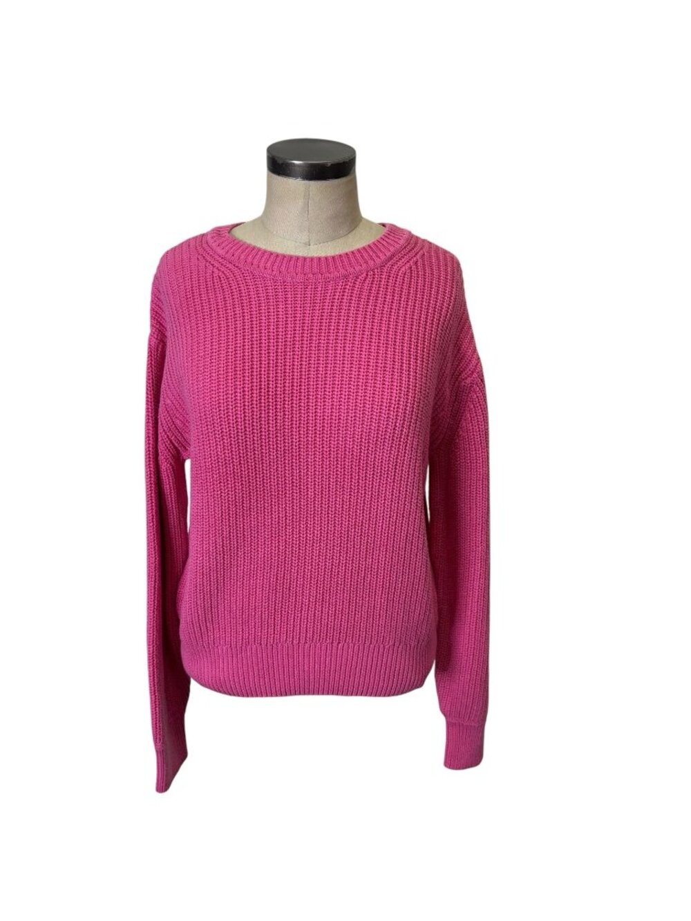 GAP Chunky Knit Crewneck Sweater Small Barbie Pink